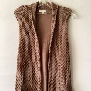 Croft & Barrow Tan Open-Front sleeveless Cardigan